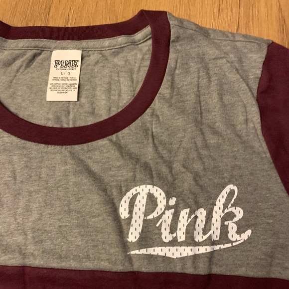 VS Pink Vintage 3/4 Sleeve Tee Large - Picture 3 of 6